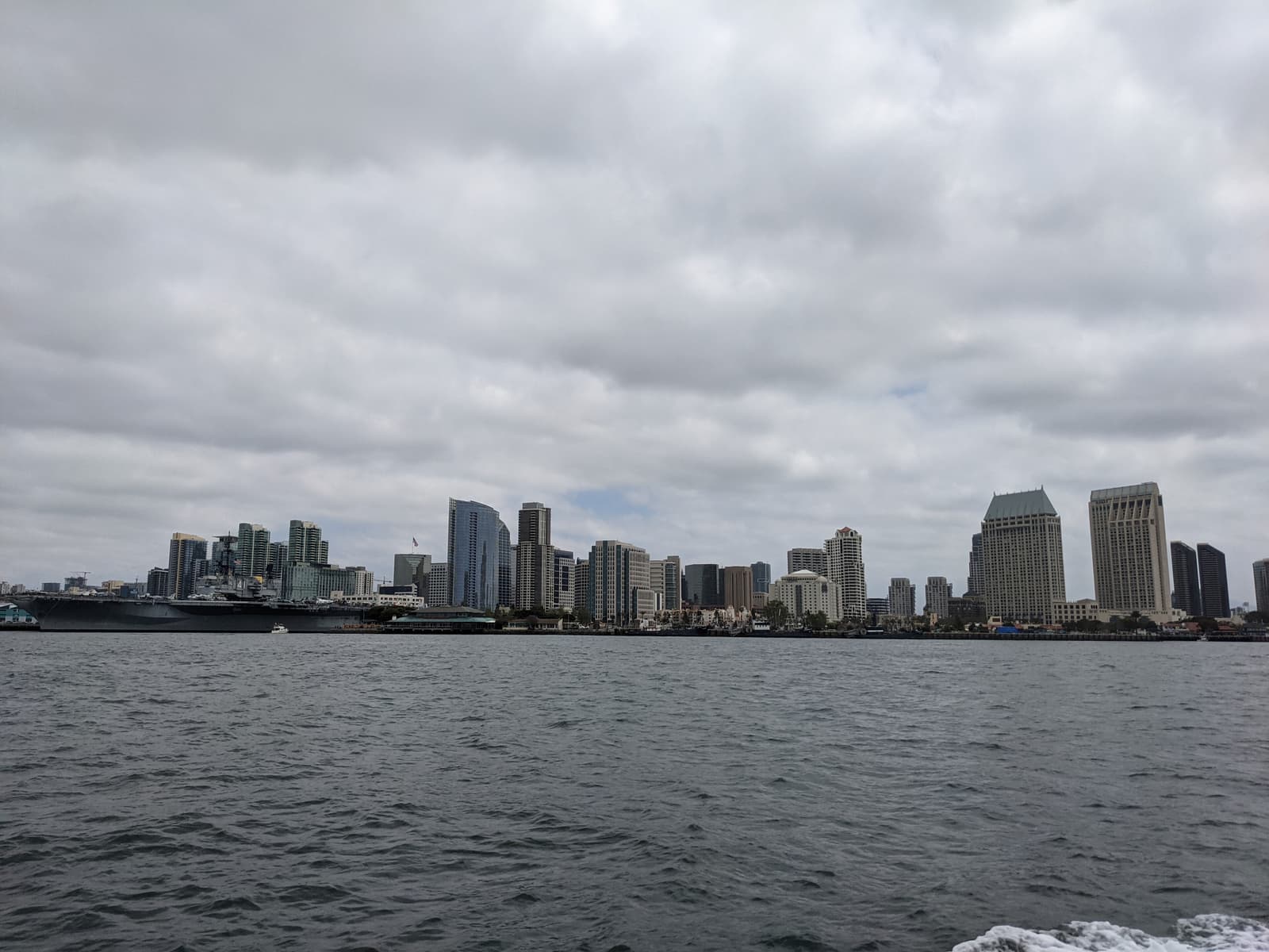 The downtown San Diego skyline seen across San Diego Bay